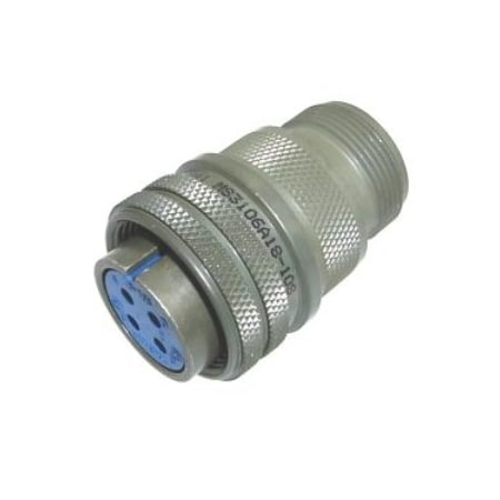 Amphenol Pin & Sleeve Plug, 13/46 A, 500V AC, 4 Pole, Spring Clamp Terminals Wire Connection Type MS3106A1810S